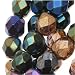 Czech Fire Polish Glass Beads 6mm Round Heavy Metal Mix (50)
