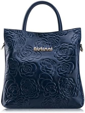 Ilishop Women's DarkBlue Brand Fashion Tote New Style Glamorous Genuine Leather Handbag
