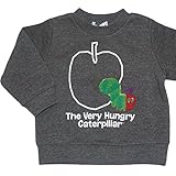 2016年 秋冬 はらぺこあおむし リンゴさがら 刺しゅう 裏起毛トレーナー THE WORLD OF ERIC CARLE グレー◇80cm