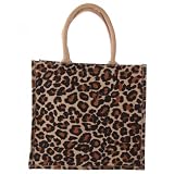 Animal Print Jute shopping Bag - Leopard