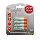 YUASA 4-Pack of AAA Ni-MH Rechargeable Batteries (1000mAh)