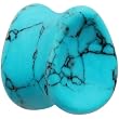 7/16" Concave Pear Turquoise Stone Plug