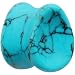 7/16" Concave Pear Turquoise Stone Plug