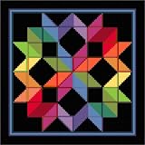 Counted Cross Stitch Chart of a Carpenters Wheel inspired by an Amish quilt design