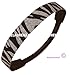Silver and Black Zebra Glitter Headband by Kenz Laurenz - Elastic Stretch Sparkly Headbands for Teens Girls Women Softball Volleyball Basketball Sport Teams Set Pack Store