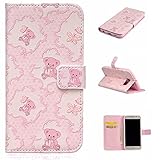 UNEXTATI Galaxy S6 ケース 手帳型ケース 高級PUレザー カード収納 ホルダー 付き 耐衝撃 全面保護 スタンド機能付き Galaxy S6ケース カバー Case (P6, ピンク