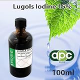 Lugols Iodine 15% (Full Strength) 100ml Glass Dropper bottle (incl Delivery & Same Day Shipment)