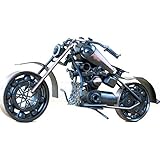 Collectible Art Sculpture Die Cast Harley Davidson Scrap Metal Motorcycle 10.5 inch Motorbike-Copper Finish