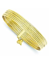 14K Gold D/C Slip On 7 Bangles