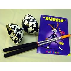 Diabolo Harlekin medium, 2-farbig schwarz/wei� mit Alu-Handst�ben und Anleitungsheft