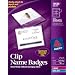 Avery Garment Friendly Clip Style Name Badges, 3 x 4 Inches, White, Side-Loading, Box of 50 (74536)