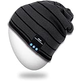 Bluetooth Beanie Hat,Rotibox Winter Outdoor Sport Premium Knit Cap with Wireless Stereo Headphone Headset Earphone Speaker Mic Hands Free for Iphone Samsung Android Cell Phones,Christmas Gifts - Black