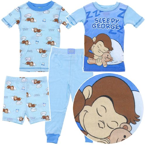 Curious George Sleepy George Set of Two Cotton Pajamas for Boys