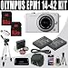 Olympus Pen E-PM1 12.3 MP CMOS Sensor Digital Camera with 14-42mm II Lens (White) + TWO BLS-1 Batteries + Filter Kit + Full Size Tripod + 32GB DavisMAX EPM1 HDMI Bundle