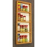 (SR-324) Wall mount or surface mounted Kitchen Spice Rack holder, 27 3 4H x 11W x 2.5D, Solid Wood, accommodates... by WG WOOD GROUP
