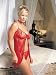 Leg Avenue Women’s 2 Piece Romantic Lace Babydoll, Red, One Size