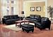 3 PCs Black Classic Leather Sofa, Loveseat, and Chair Set