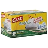 Glad Odor Shield Tall Kitchen Drawstring Bags, Fresh Vanilla Scent, 13 Gallon 40 ct.