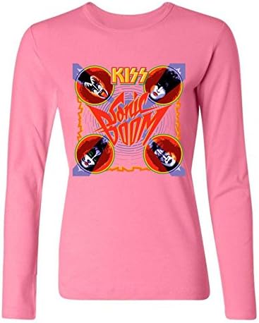 Housety Women's Kiss Band Mask LogoÂ  Design Long Sleeve Cotton T