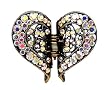 Hair Clip - H48 - Filigree Heart set with Swarovski (tm) Crystal Stones ~ Clear AB (Iridescent) (ap)