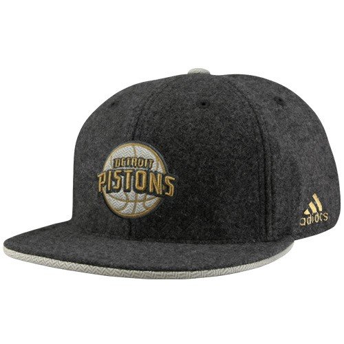 adidas Detroit Pistons Charcoal Fashion Flat Bill Fitted Hat (7 1/8)