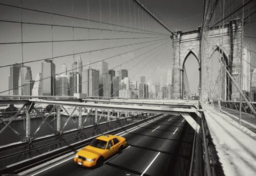 1art1 Empire 22264 New York - Yellow Cab - Taxi Poster Druck - 91.5 x 61 cm