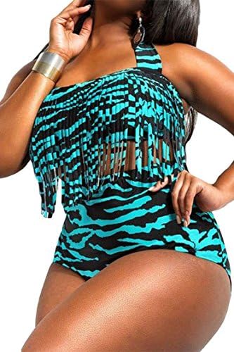 Qiu High Waisted Retro Tassels Bikini Swimwear