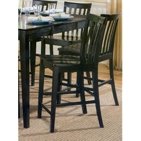 Black Finish Counter Height Chairs One Pair 