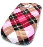 Samsung R355c Pink Brown White Plaid Design Hard Case Cover Skin Protector NET 10 Straight Talk