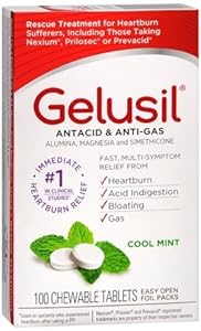 Gelusil Antacid/Anti Gas Chewable Tablets, 100 ct