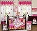 Pink and Orange Butterfly Flower Baby Girl Bedding 9 pc Crib Set by Jojo Designs
