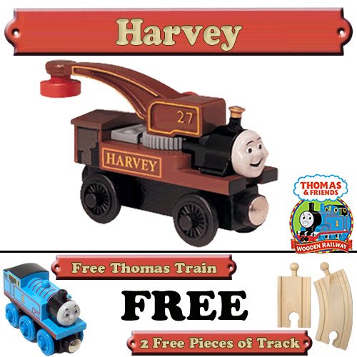 Harvey from Thomas The Tank Engine Wooden Train Set - Free 2 Pieces of Track & Free Thomas the Tank Engine