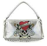 Ed Hardy Love Kills Slowly Agnes Hobo Bag - Silver