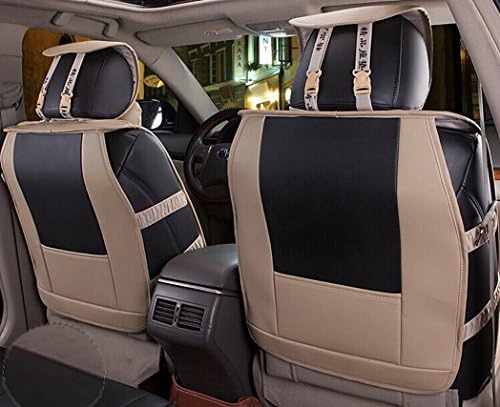 Sunroadway® Universal Full Set Needlework PU leather Front Rear Car Seat Cushion Cover 10pcs (Black) (Black)