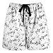 Leisureland Women's Cotton Pajama Flannel Boxer Shorts Music Notes