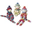 Mini Striped Sock Monkeys Set of 3 Darby, Clyde and Nicki