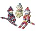 Mini Striped Sock Monkeys Set of 3 Darby, Clyde and Nicki