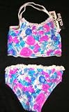 Girls 2 PC Ruffle Trim - Turq/Fuschia/White Floral