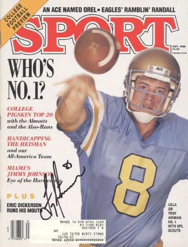 Troy Aikman Autographed Sport Magazine - Sept. 1988