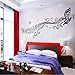 BUTTERFLY & MUSIC NOTES VINYL WALL STICKER ART HOME ROOM DECOR DECAL REMONABLE (Black)