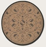 #1: Discount
 Couristan 1583/2500 Recife Veranda 8-Feet 6-Inch Round Rug, Cocoa