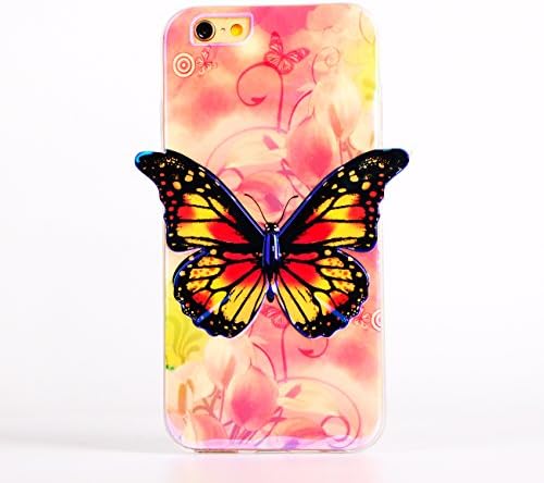 iPhone 6s Case,AnKey iPhone 6s 4.7" TPU Case- 3D Blu-Ray Orange Beauty Butterfly Flexible Rubber Gel Bumper Scratch Soft Silicone IMD Case Cover For iPhone 6 4.7-Inch/iPhone 6s 4.7-Inch