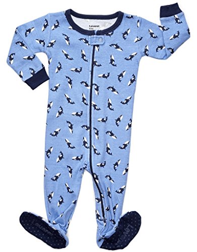 Leveret Killer Whale Footed Pajama 2 Toddler