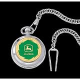 John Deere Montana Silversmiths Green/Gold Pocket Watch