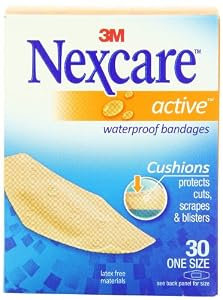 Nexcare Active Extra Cushion Bandage, One Sizes, 30 ct Packages (Pack of 4)