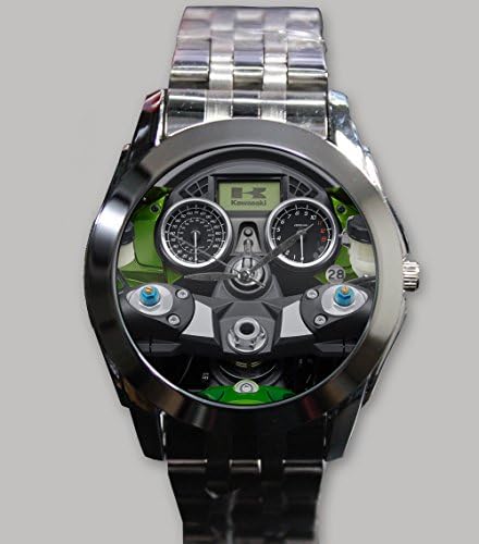 Custom Personality Speedometer Kawasaki ZXR Logo Wriswatch Silver Alloy Band