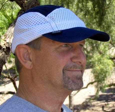 EVAPORATIVE COOLING CLOTHING LOW PROFILE SPORTS CAP WHITE AND BLUE