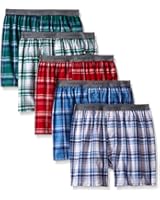 Hanes Men's 5 Pack Ultimate Fashion Plaids Boxer -Assorted
