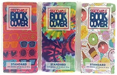 Stretchable Book Covers Standard Size 3 Piece Bundle Sunglasses Tye Dye