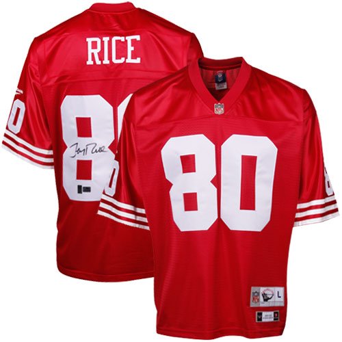 San Francisco 49ers #80 Jerry Rice Autographed Authentic Jersey - Scarlet